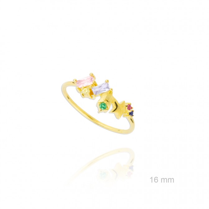 Sortija de Plata de Ley y circonita