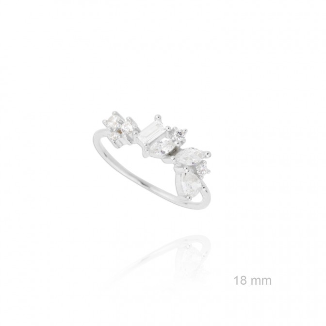 Sortija de Plata de Ley y circonita