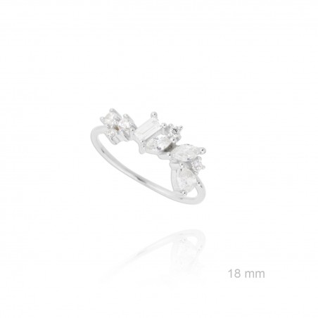 Sortija de Plata de Ley y circonita