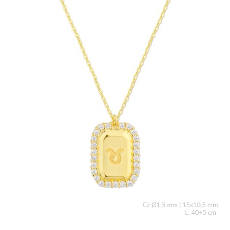 Gargantilla de Plata de Ley con circonitas | Tauro