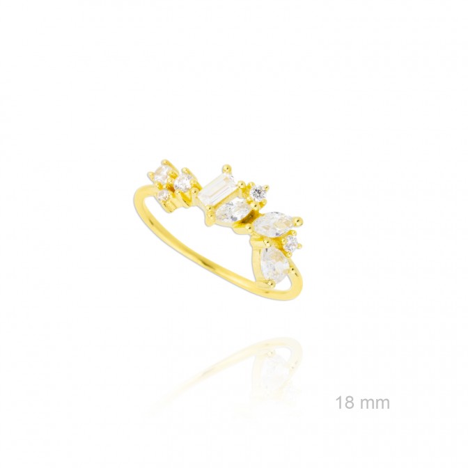 Sortija de Plata de Ley y circonita