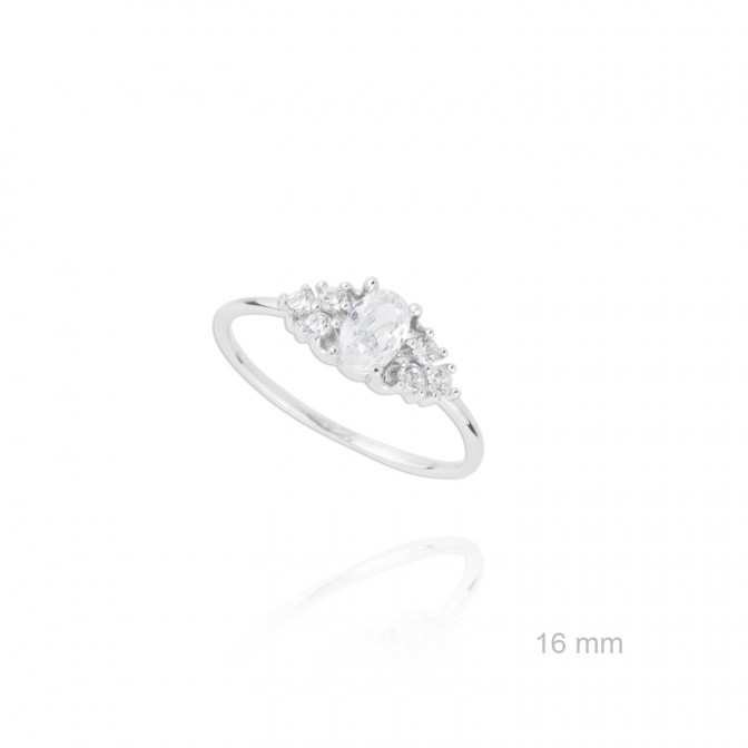 Sortija de Plata de Ley y circonita