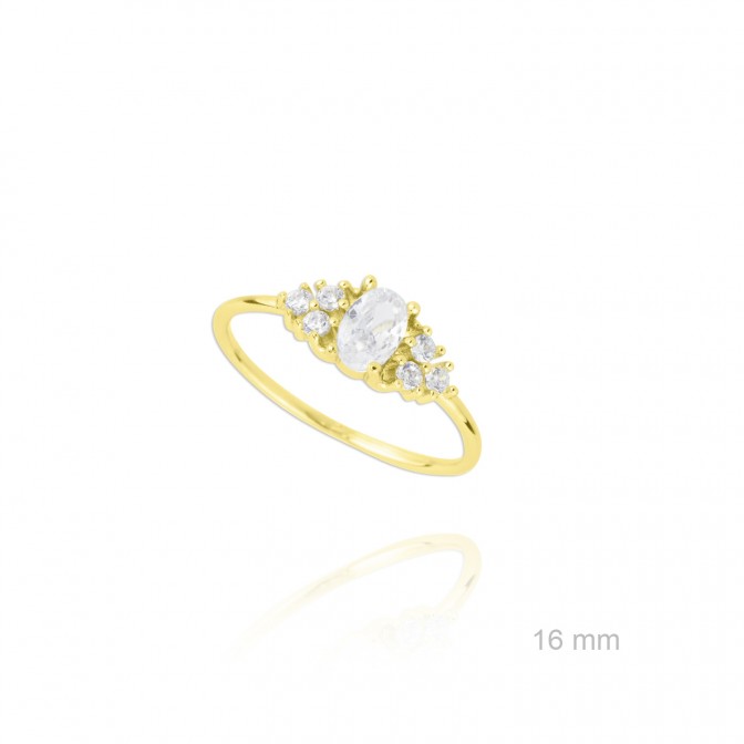 Sortija de Plata de Ley y circonita