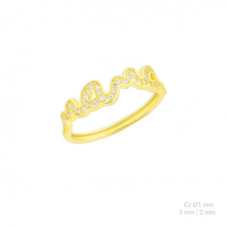 Sortija de Plata de Ley con circonitas