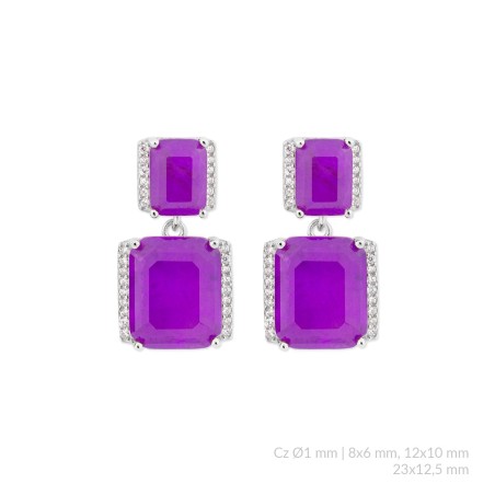 Pendientes de Plata de Ley con circonitas