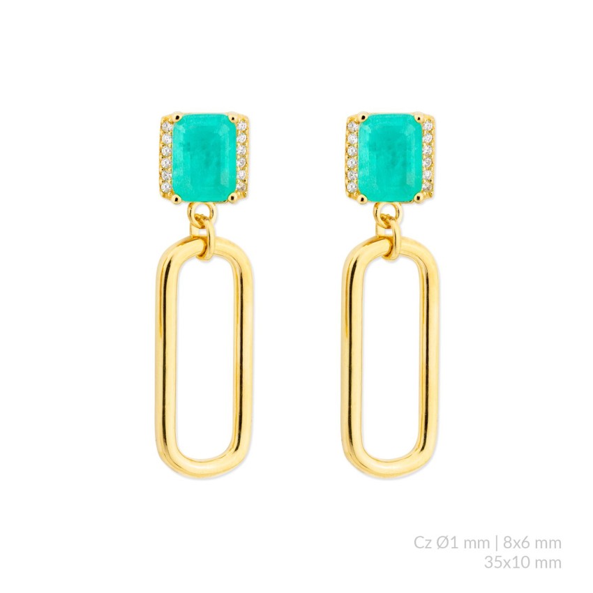 Pendientes de Plata de Ley con circonitas