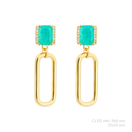 Pendientes de Plata de Ley con circonitas