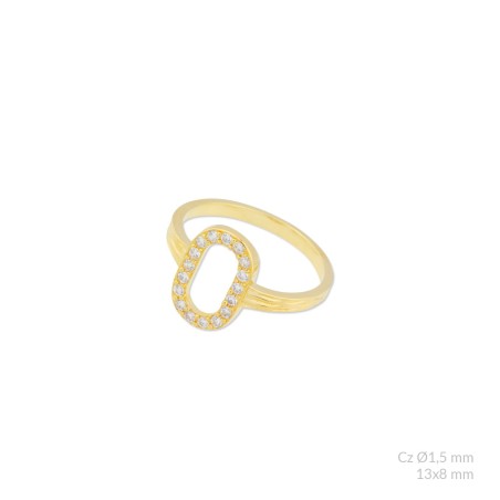 Anillo de Plata de Ley con circonitas