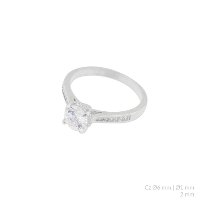 Anillo de Plata de Ley con circonitas