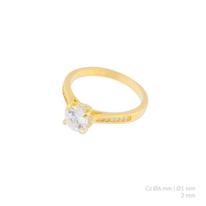 Anillo de Plata de Ley con circonitas