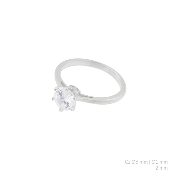 Anillo de Plata de Ley con circonitas