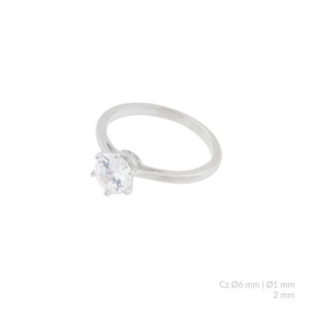 Anillo de Plata de Ley con circonitas