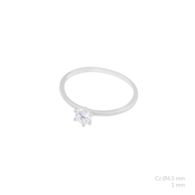 Anillo de Plata de Ley con circonitas