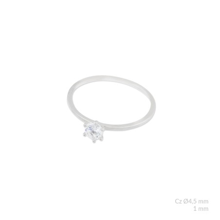 Anillo de Plata de Ley con circonitas