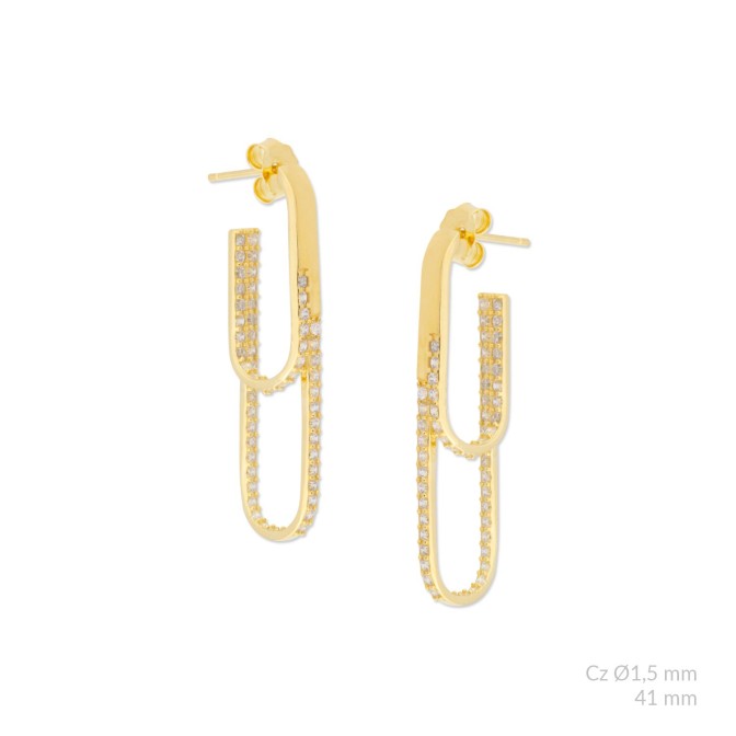 Pendientes de Plata de Ley con circonitas