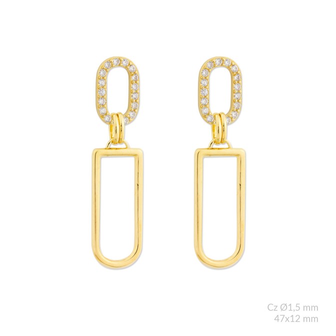 Pendientes de Plata de Ley con circonitas