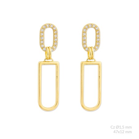 Pendientes de Plata de Ley con circonitas