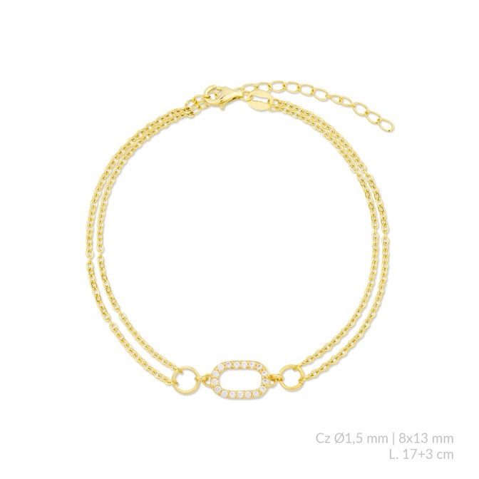 Pulsera de Plata de Ley con circonitas