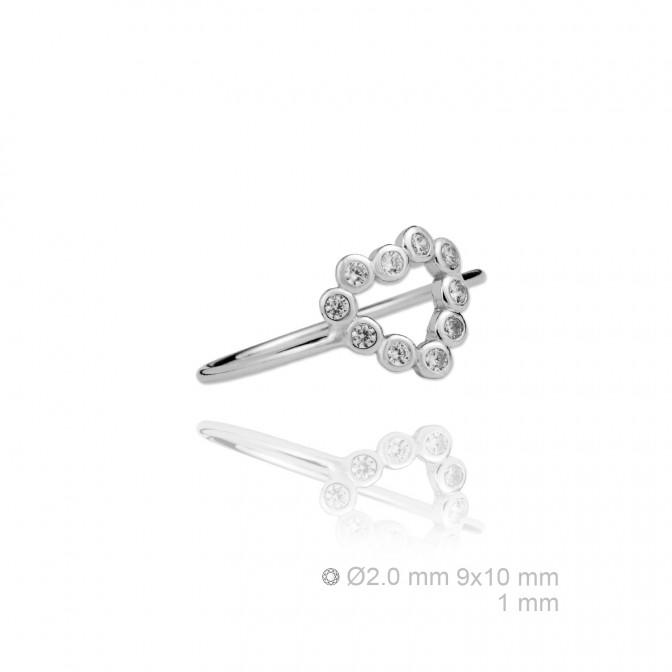 Sortija de Plata de Ley y circonita