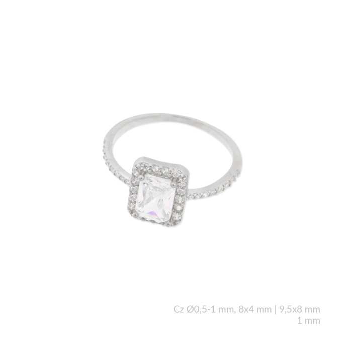 Anillo de Plata de Ley con circonitas