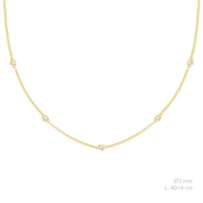 Gargantilla de Plata de Ley con circonitas