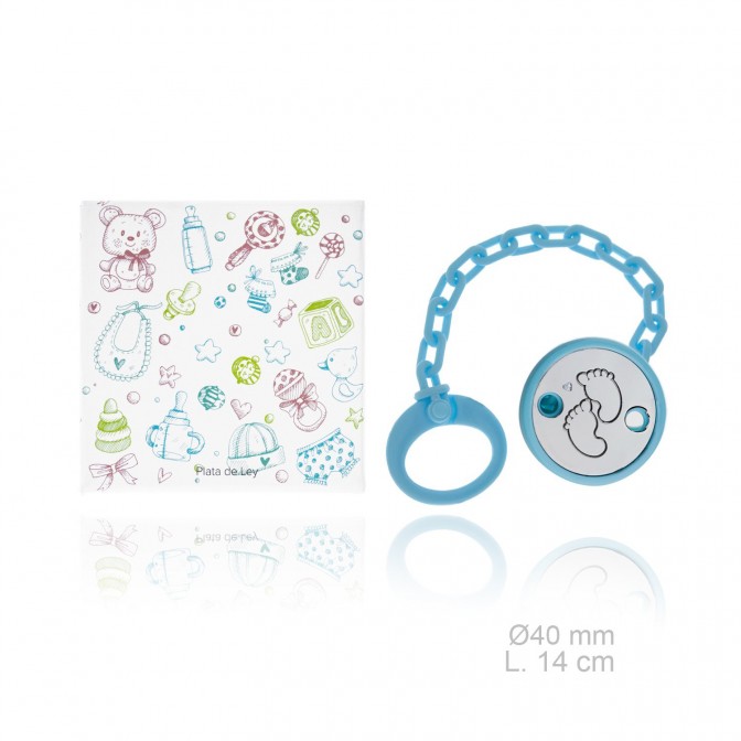 Chupetero de Plata de Ley con pinza de resina