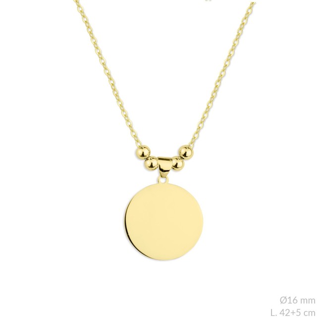 Gargantilla de Plata de Ley para grabar con asa triangular | Ø25 mm