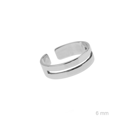 Anillo doble de Plata de Ley | 6 mm