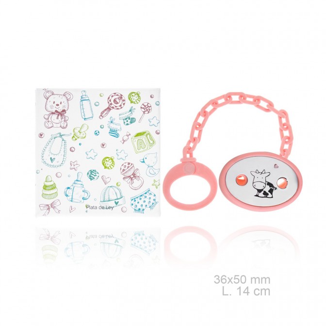 Chupetero de Plata de Ley con pinza de resina