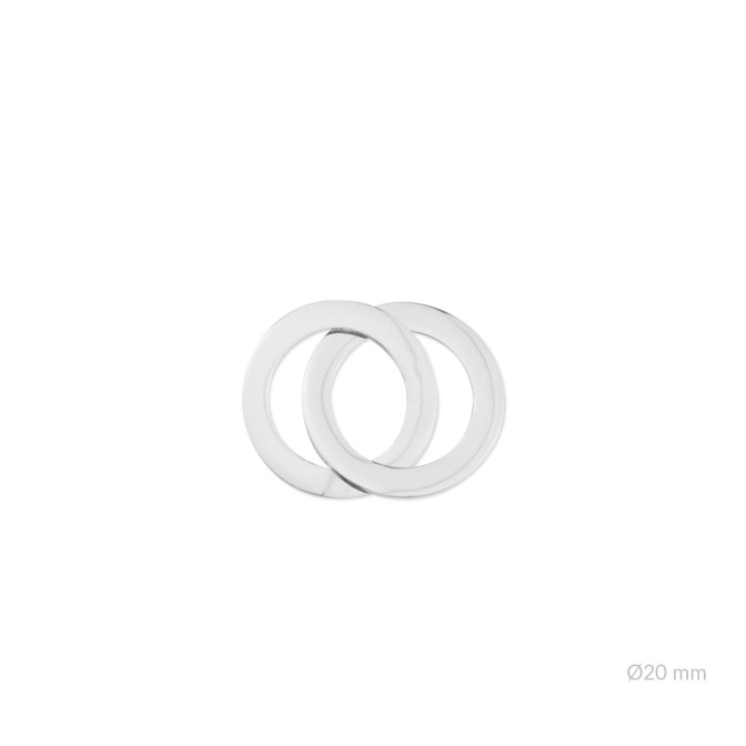 Doble aro entrelazado de Plata de Ley | Ø20 mm