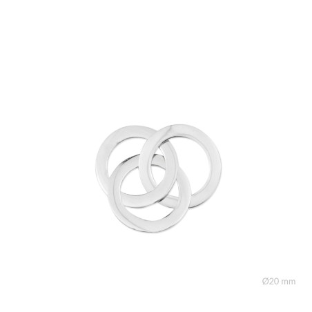 Triple aro entrelazado de Plata de Ley | Ø20 mm
