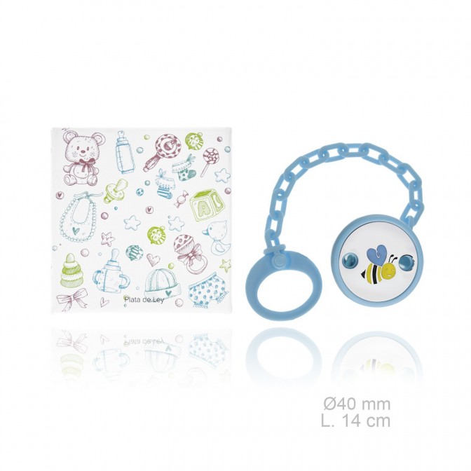 Chupetero de Plata de Ley con pinza de resina