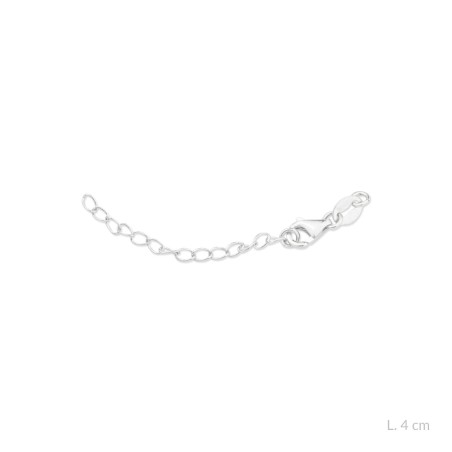 Cierre de mosquetón y cadena de extensión de Plata de Ley | 4 cm