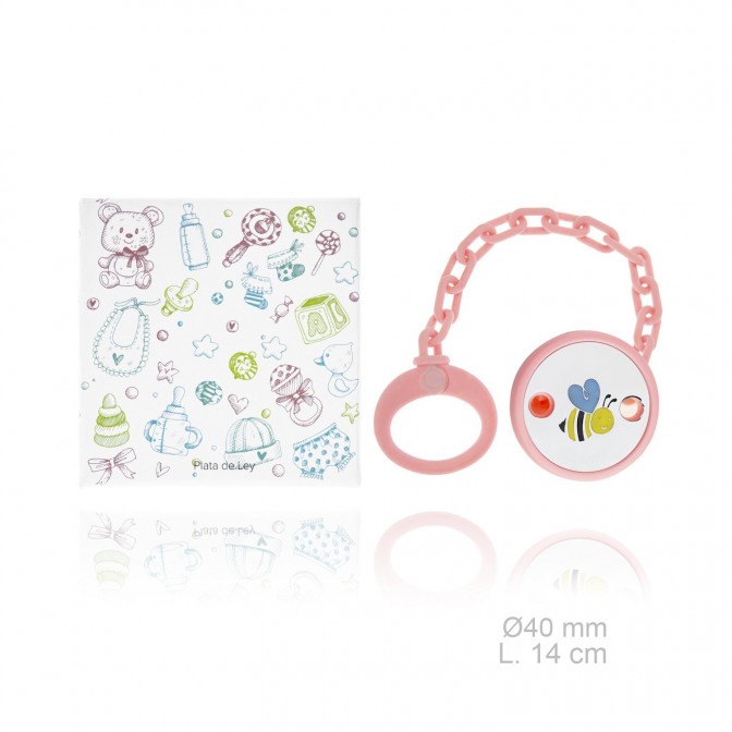 Chupetero de Plata de Ley con pinza de resina