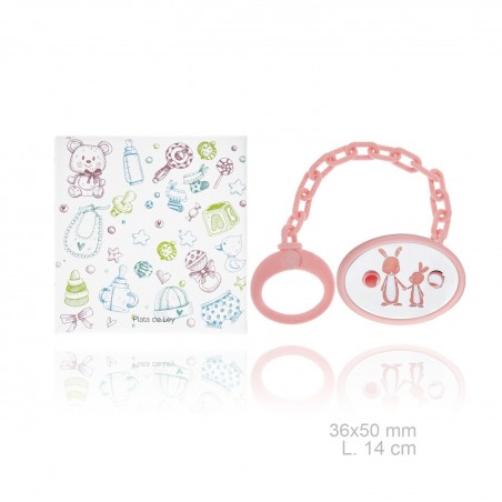 Chupetero de Plata de Ley con pinza de resina