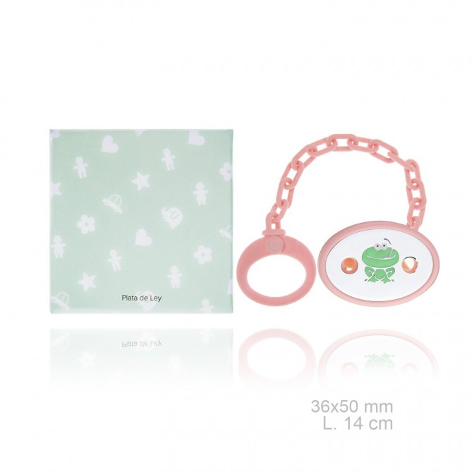 Chupetero de Plata de Ley con pinza de resina