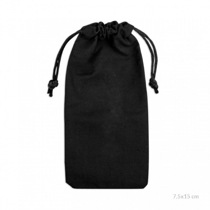 Bolsa negra de algodón para marcapáginas | 7,5x7 cm