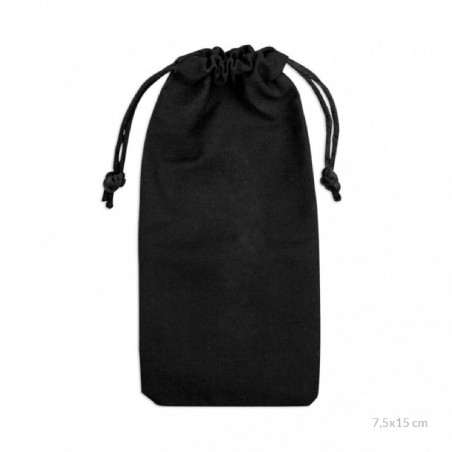 Bolsa negra de algodón para marcapáginas | 7,5x7 cm