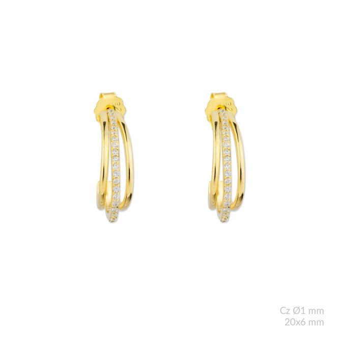 Pendientes de Plata de Ley con circonitas