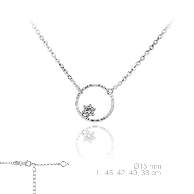 Gargantilla de Plata de Ley y circonitas