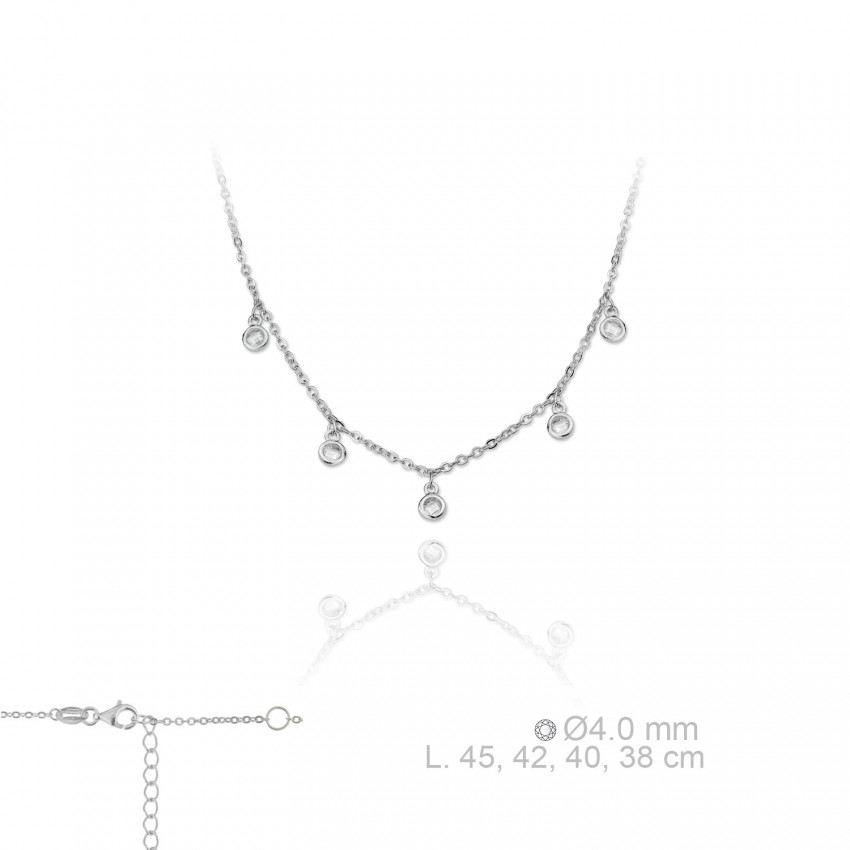 Gargantilla de Plata de Ley y circonitas