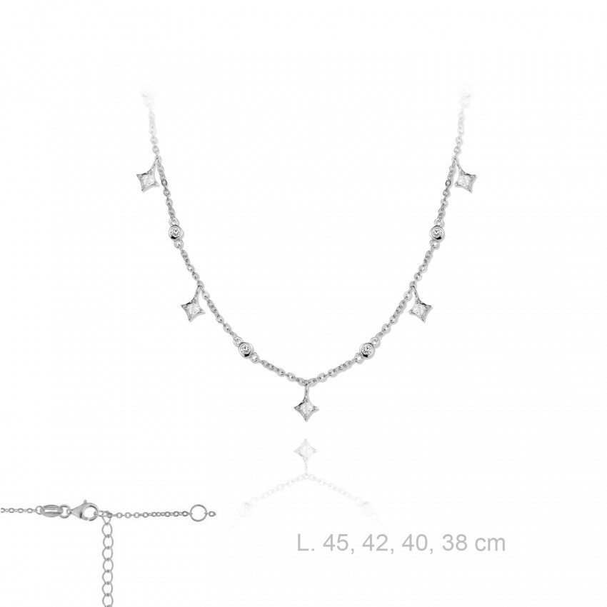 Gargantilla de Plata de Ley y circonitas