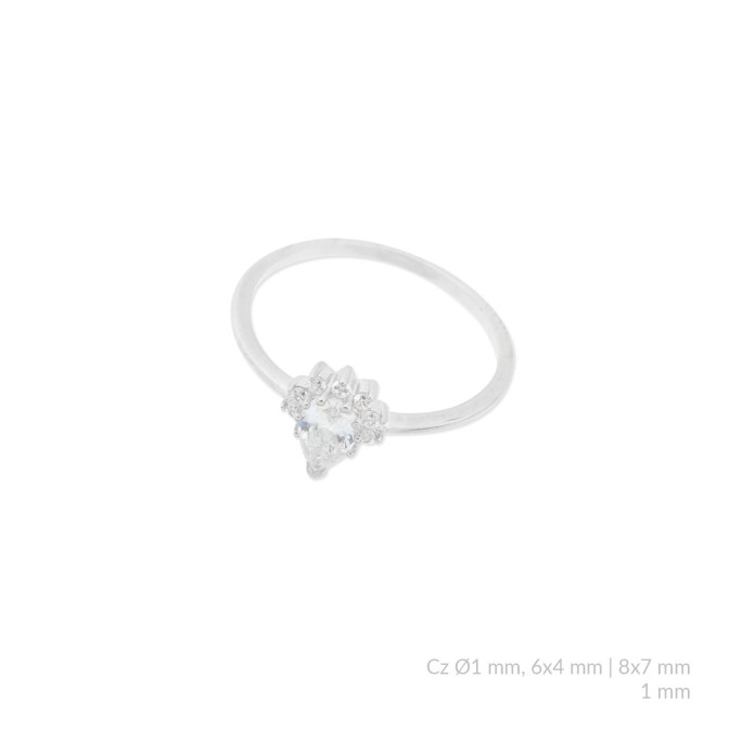 Anillo de Plata de Ley con circonitas