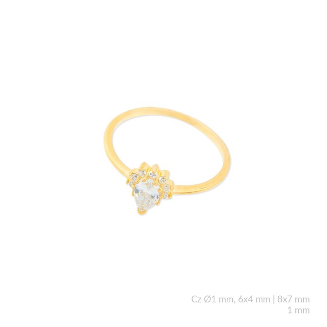 Anillo de Plata de Ley con circonitas