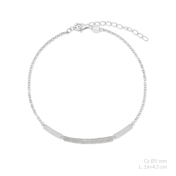 Pulsera de Plata de Ley con circonitas