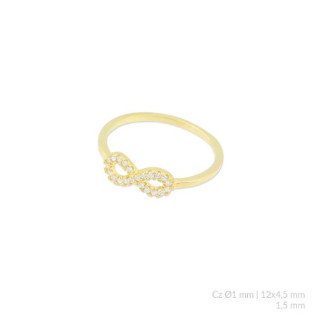 Anillo de Plata de Ley con circonitas