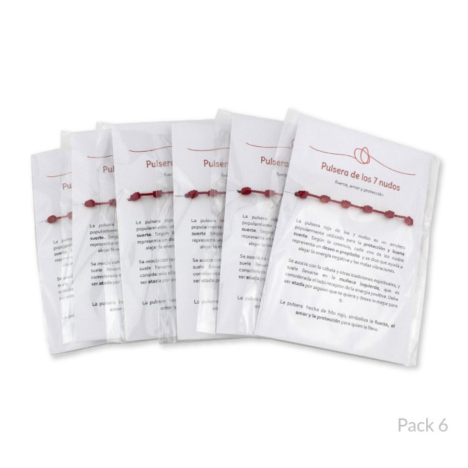 Pulsera de hilo rojo 7 nudos | Pack de 6