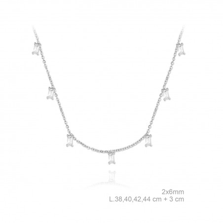 Gargantilla de Plata de Ley y circonitas