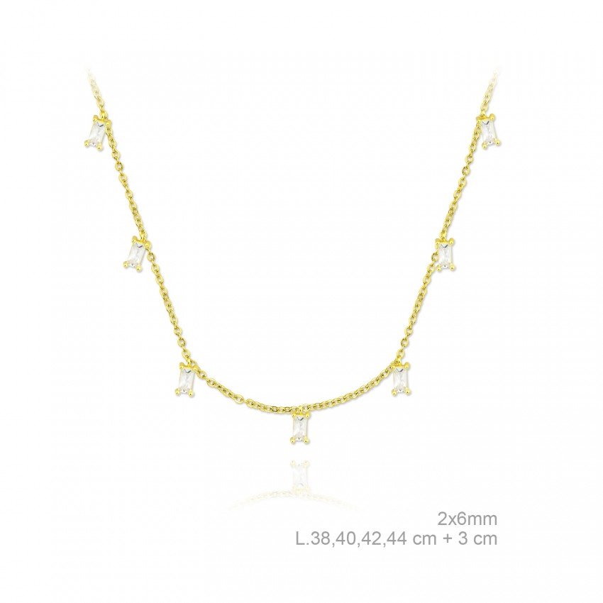 Gargantilla de Plata de Ley y circonitas