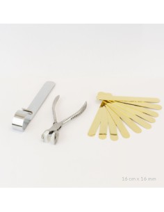 Kit básico de 10 pulseras de Acero Inoxidable + útiles de plegado | 16cm x 16 mm